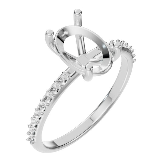 RI-8881 White Gold Ring UNSET - Main View