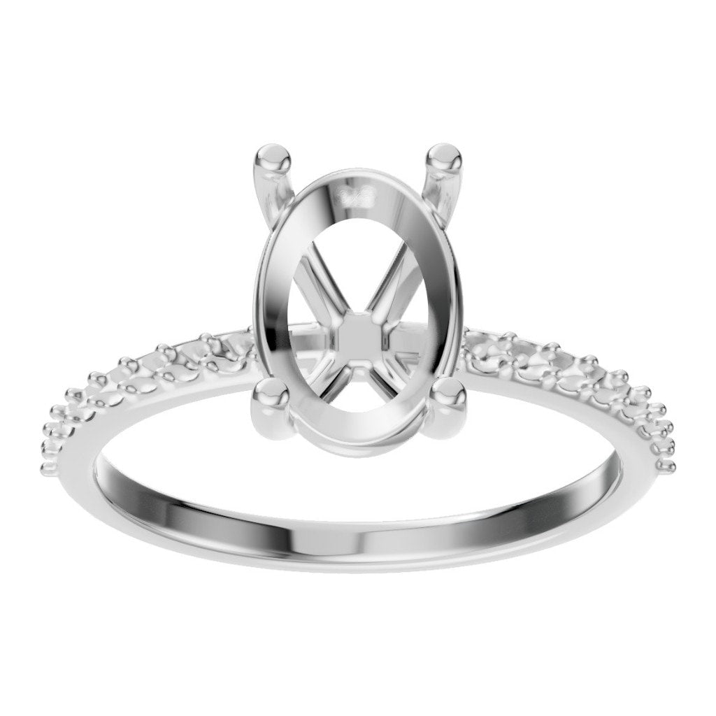 RI-8881 White Gold Ring UNSET - Front View