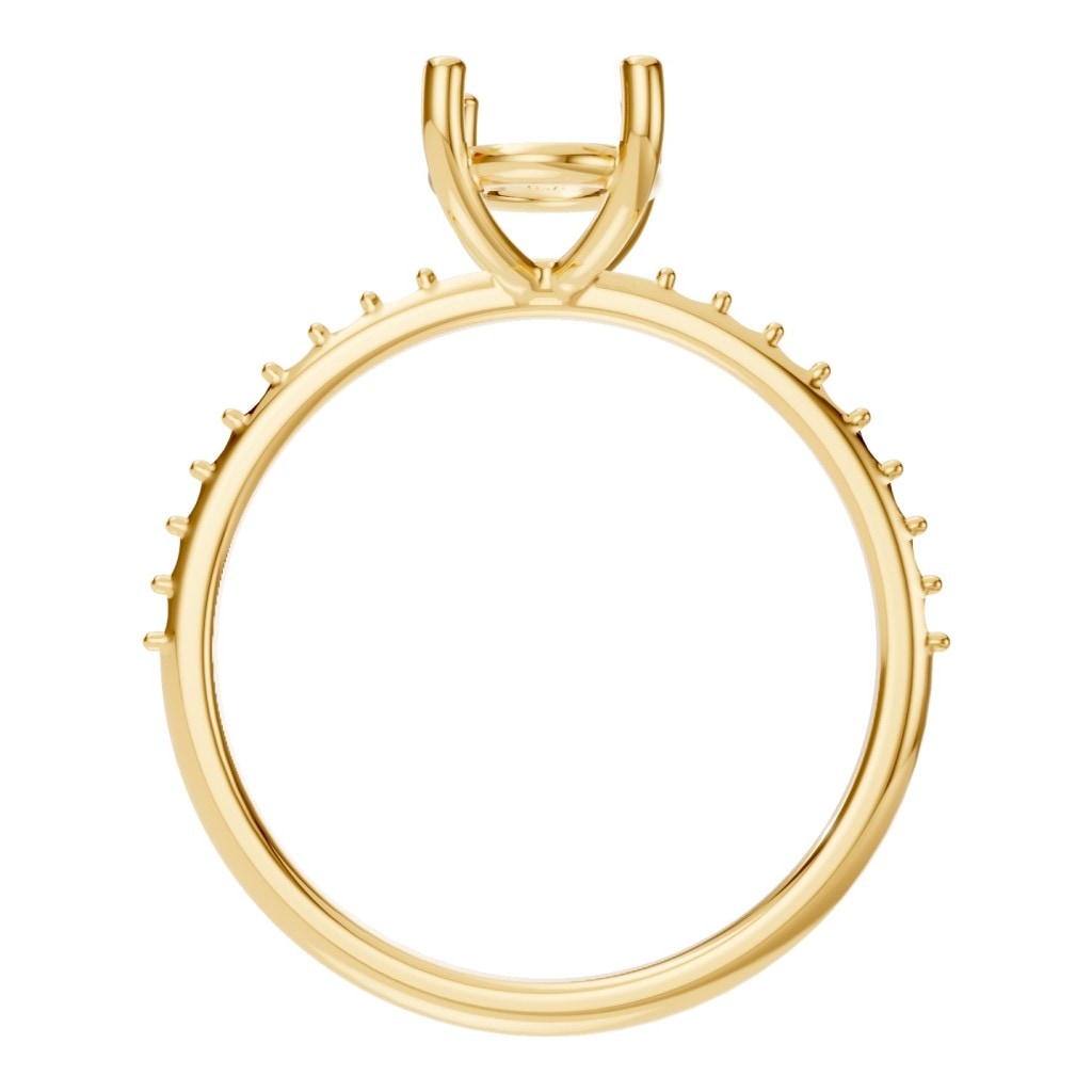 RI-8881 Yellow Gold Ring UNSET - Top View