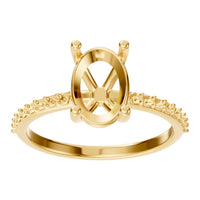 RI-8881 Yellow Gold Ring UNSET - Front View
