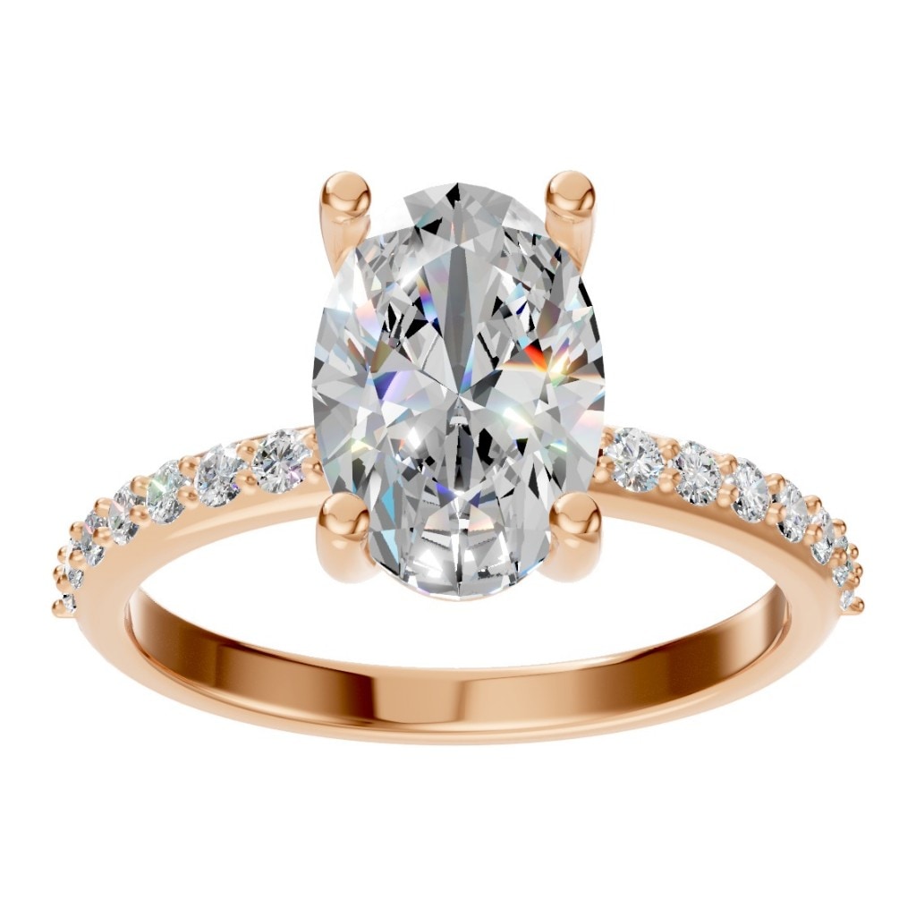 RI-8881 Rose Gold Ring SET - Front View