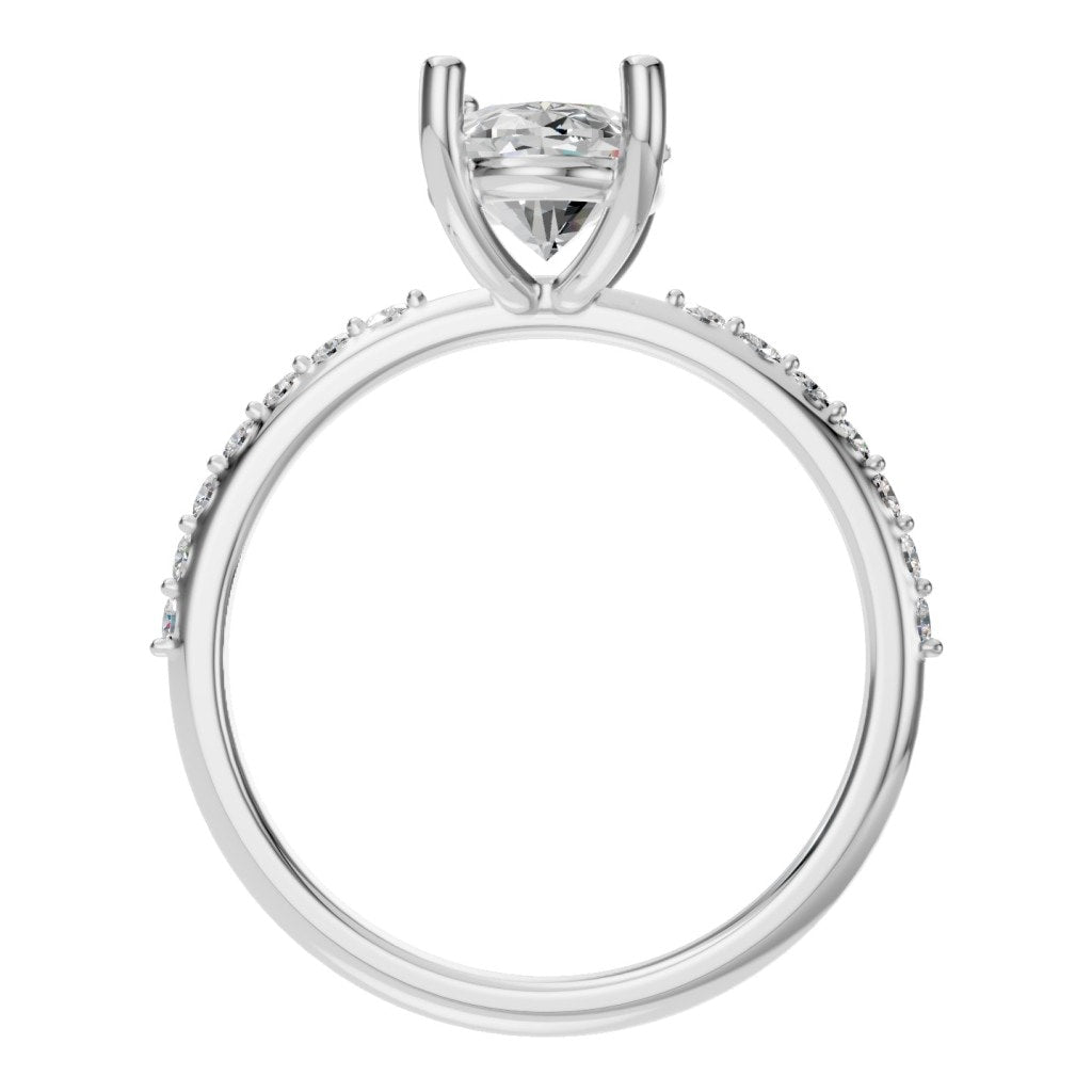 RI-8881 White Gold Ring SET - Top View