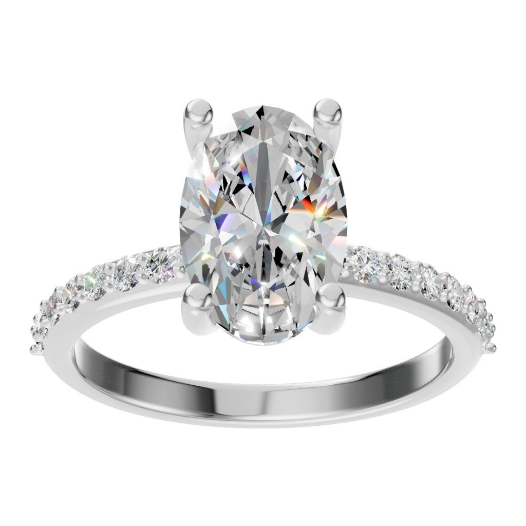 RI-8881 White Gold Ring SET - Front View