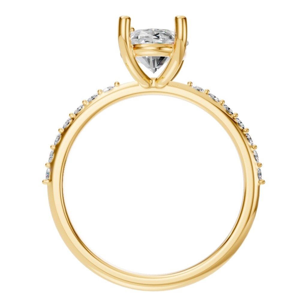 RI-8881 Yellow Gold Ring SET - Top View