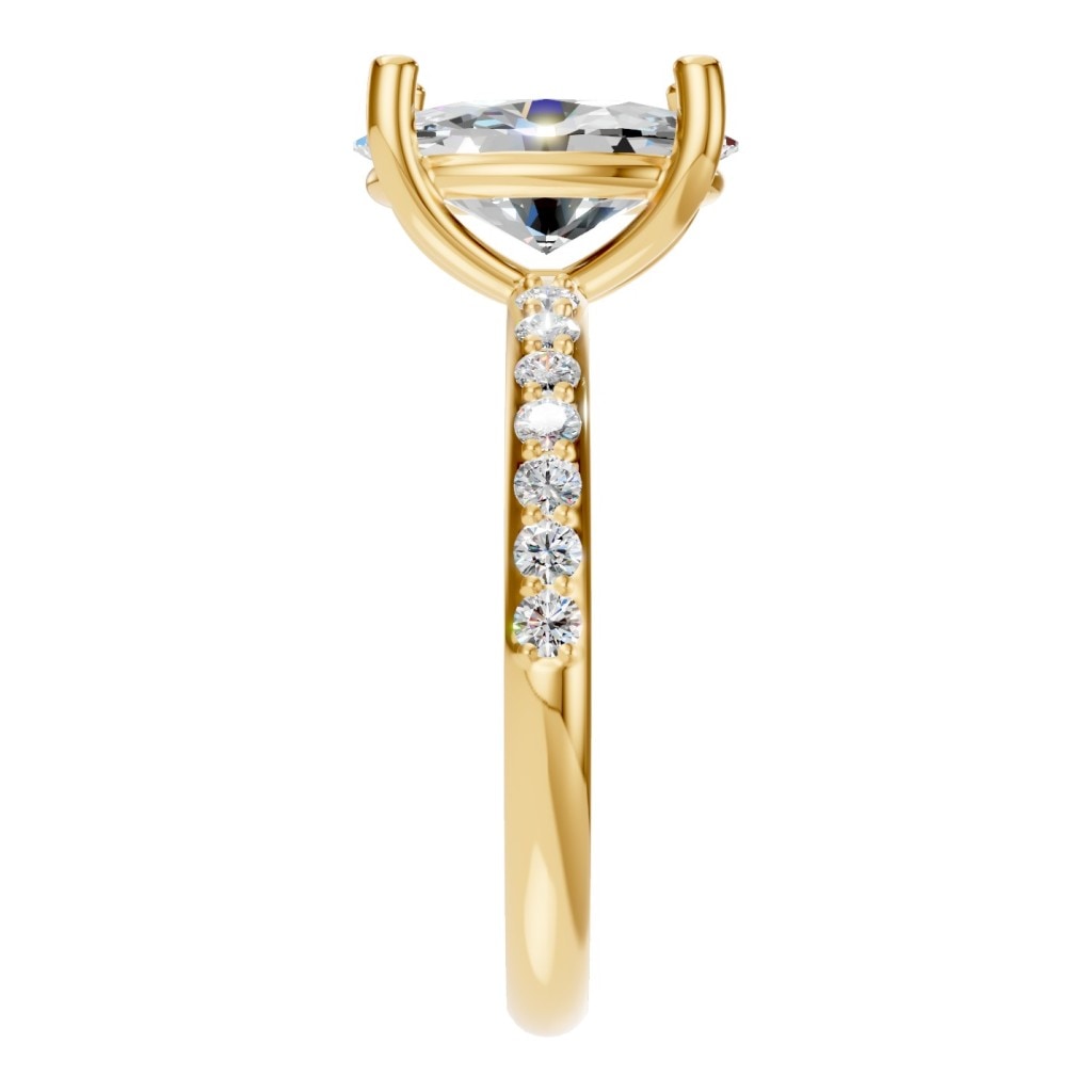 RI-8881 Yellow Gold Ring SET - Side View