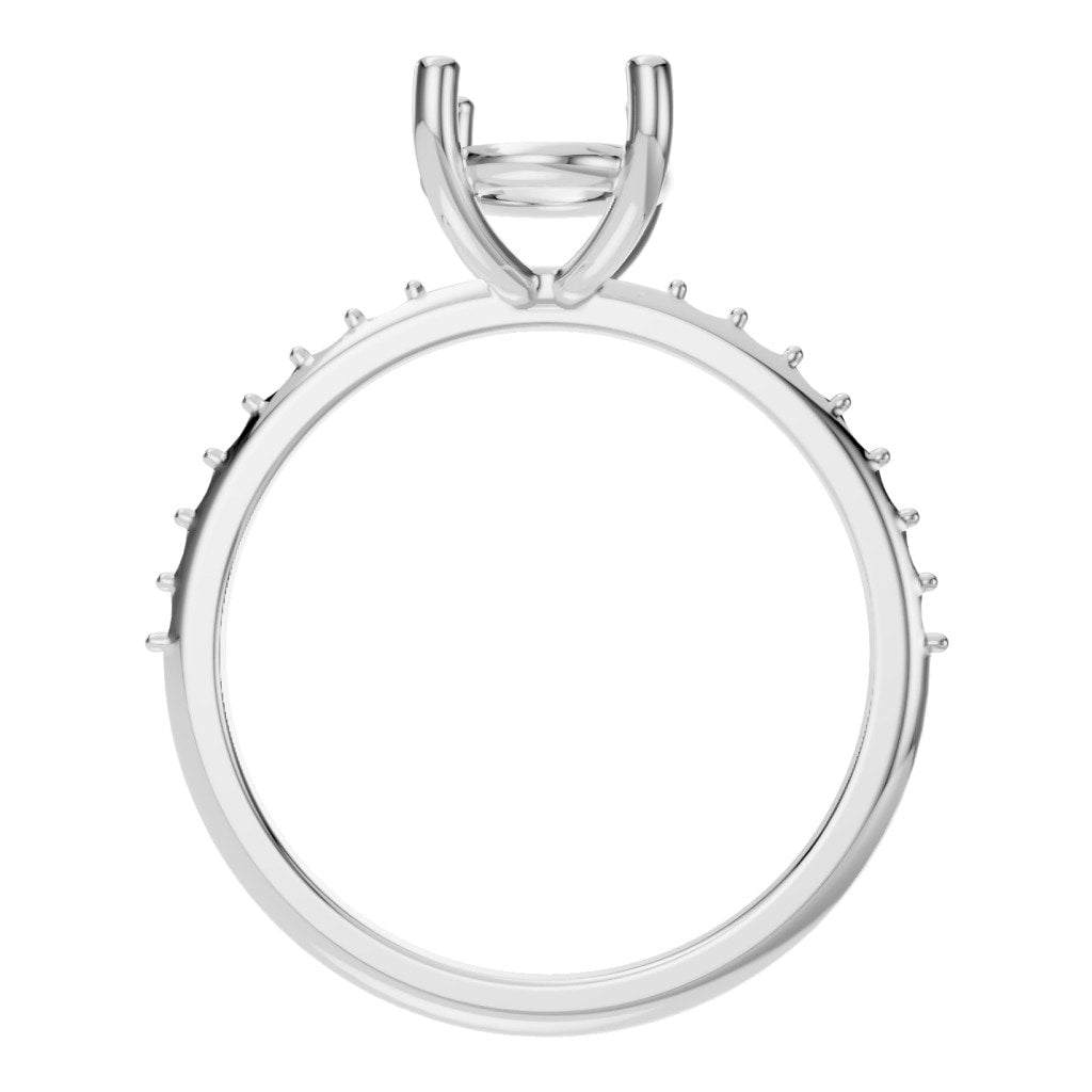 RI-8881 White Gold Ring UNSET - Top View