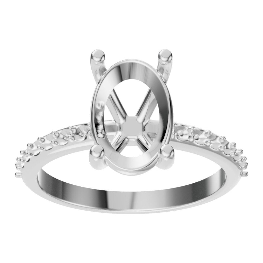 RI-8881 White Gold Ring UNSET - Front View