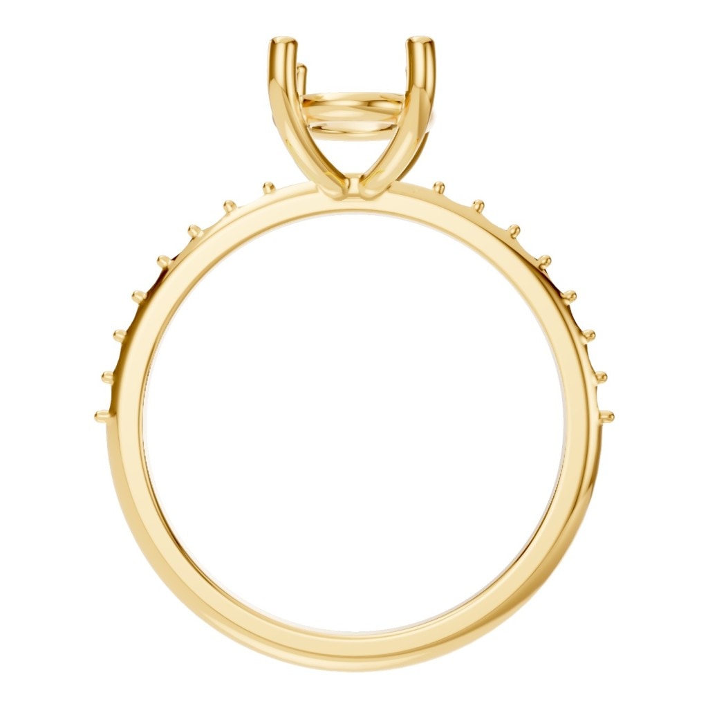 RI-8881 Yellow Gold Ring UNSET - Top View