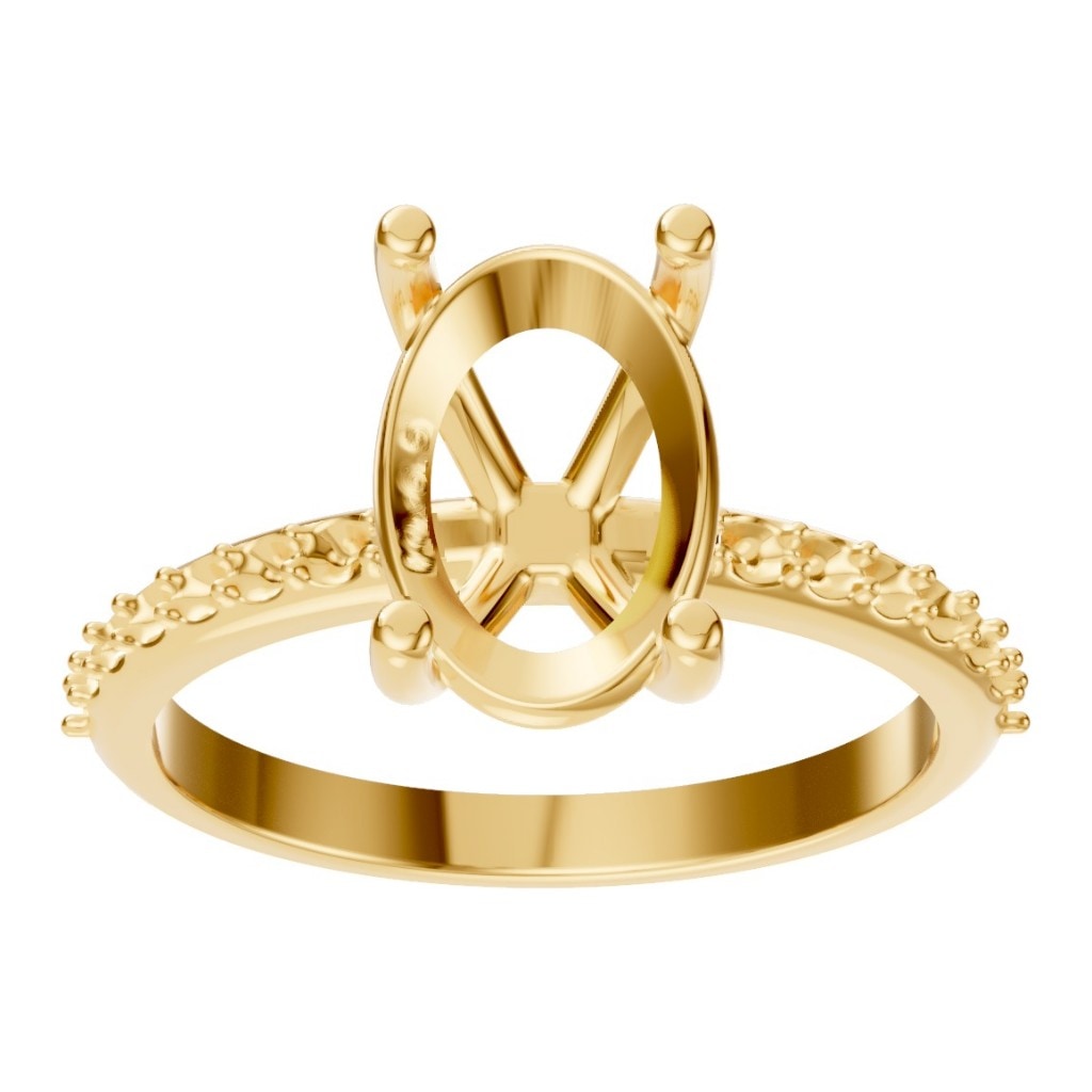 RI-8881 Yellow Gold Ring UNSET - Front View