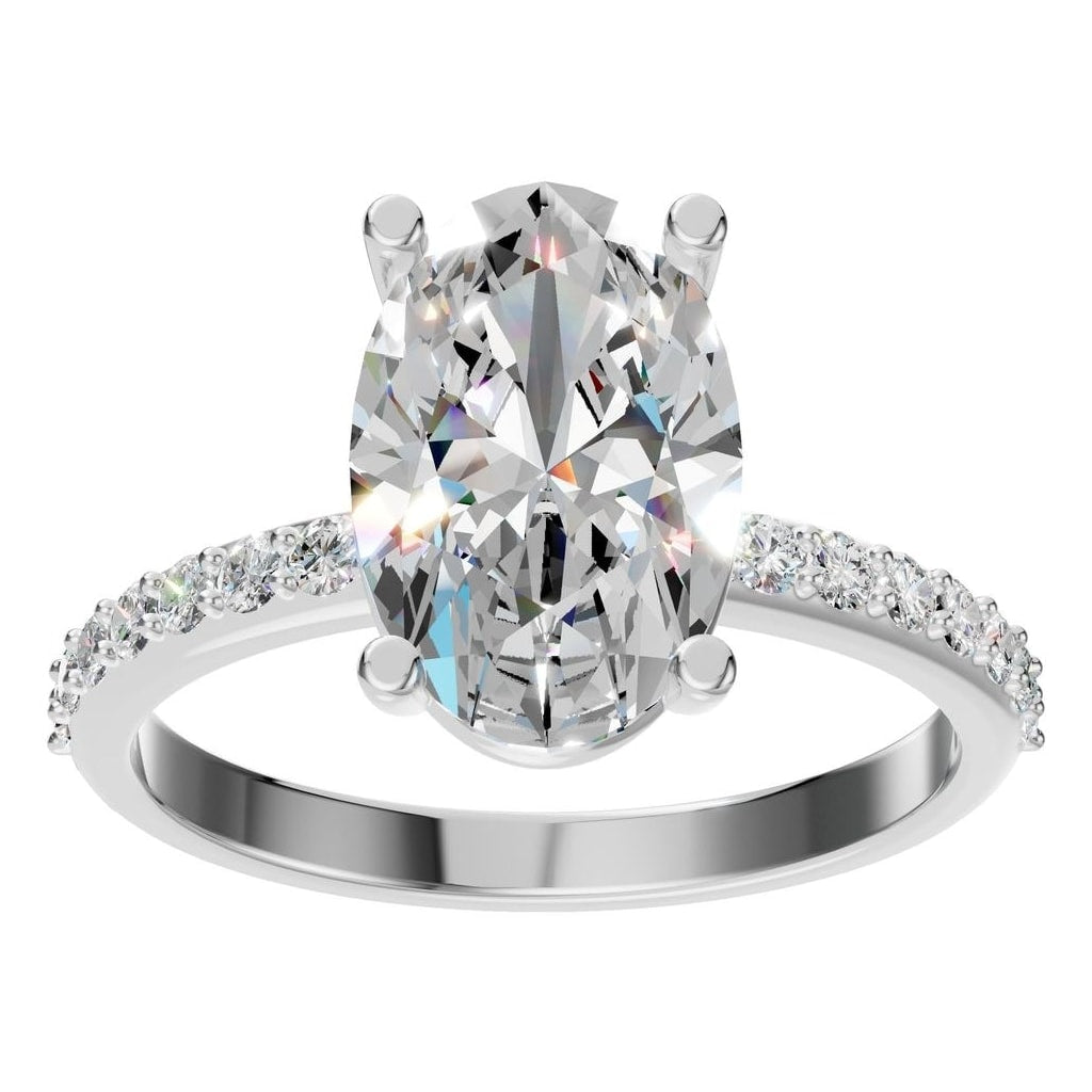 RI-8881 White Gold Ring SET - Front View