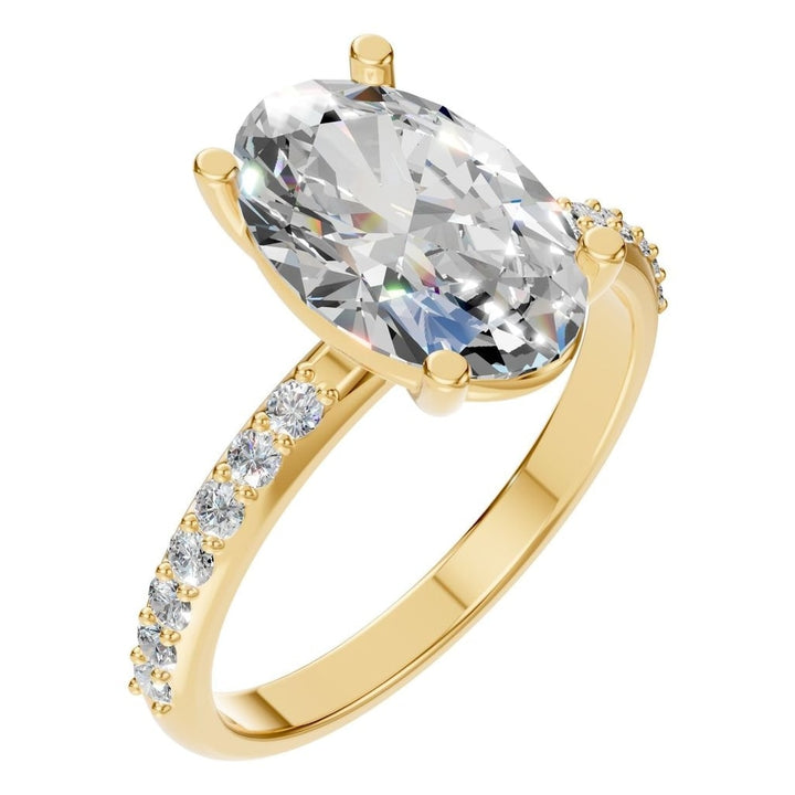 Accented Solitaire Ring Mounting - Oval 11x7mm