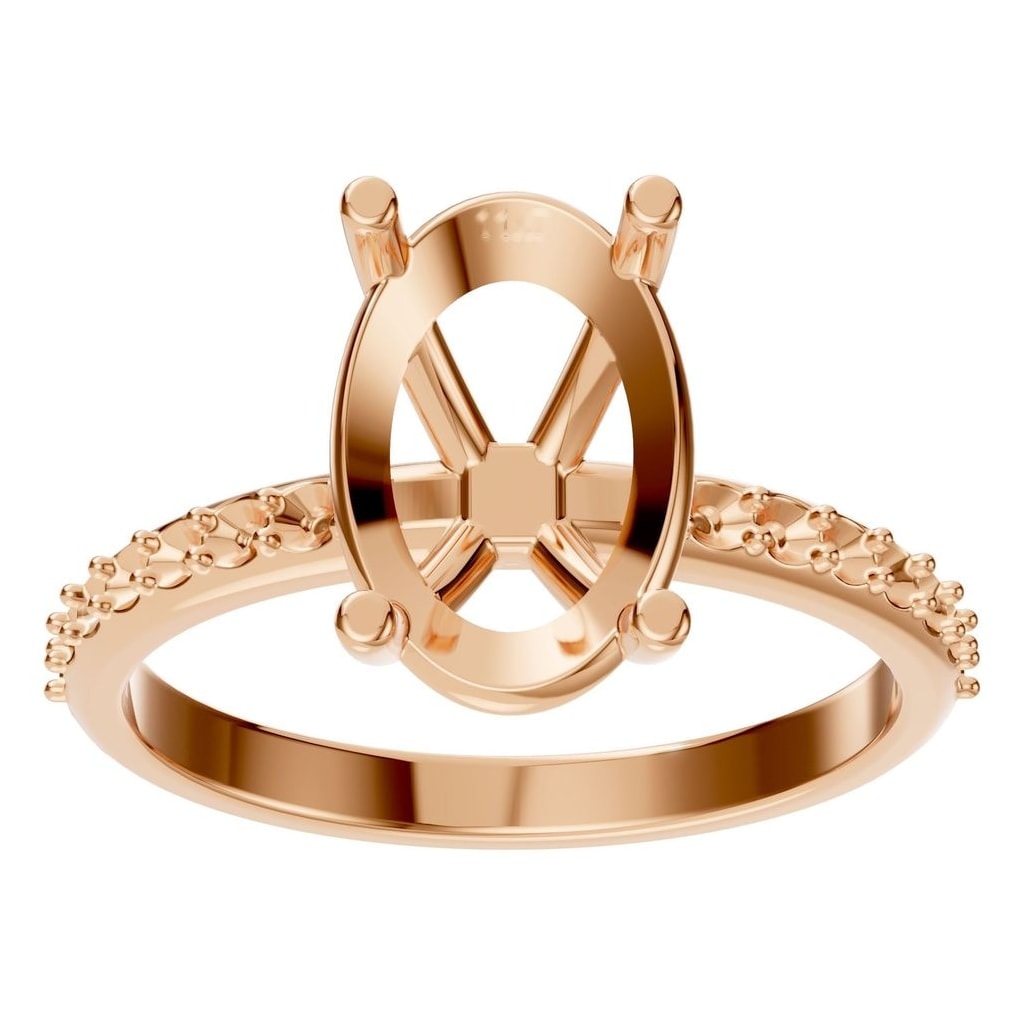 RI-8881 Rose Gold Ring UNSET - Front View