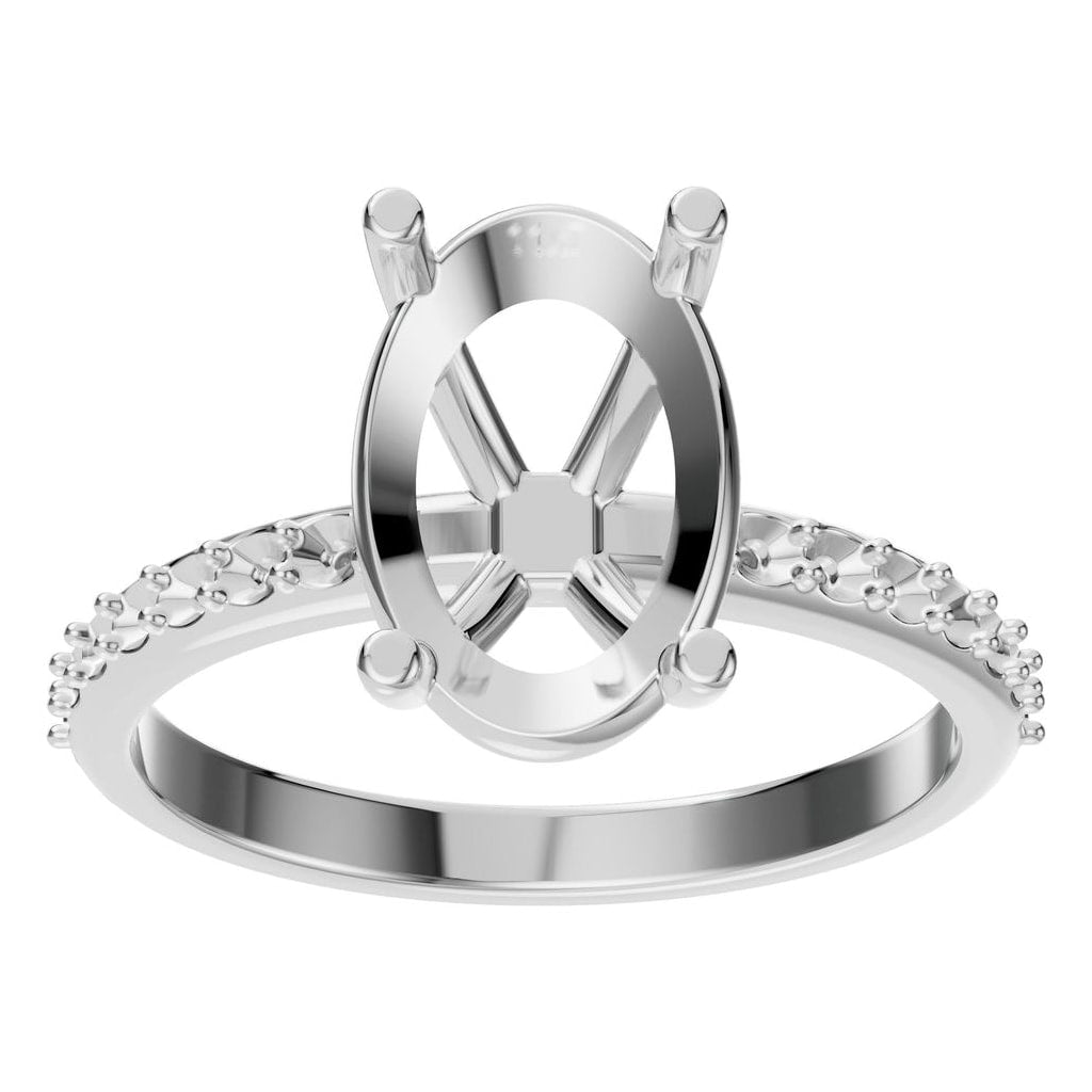 RI-8881 White Gold Ring UNSET - Front View