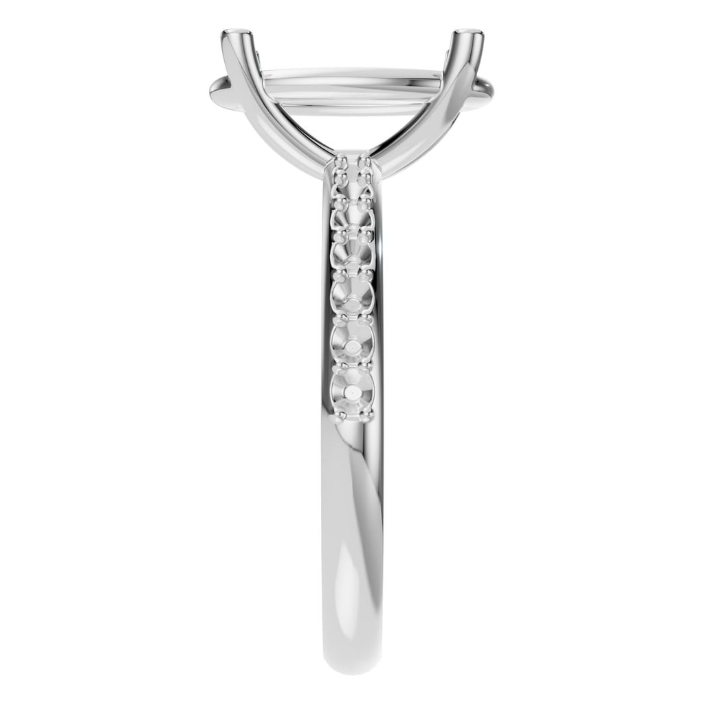 RI-8881 White Gold Ring UNSET - Side View