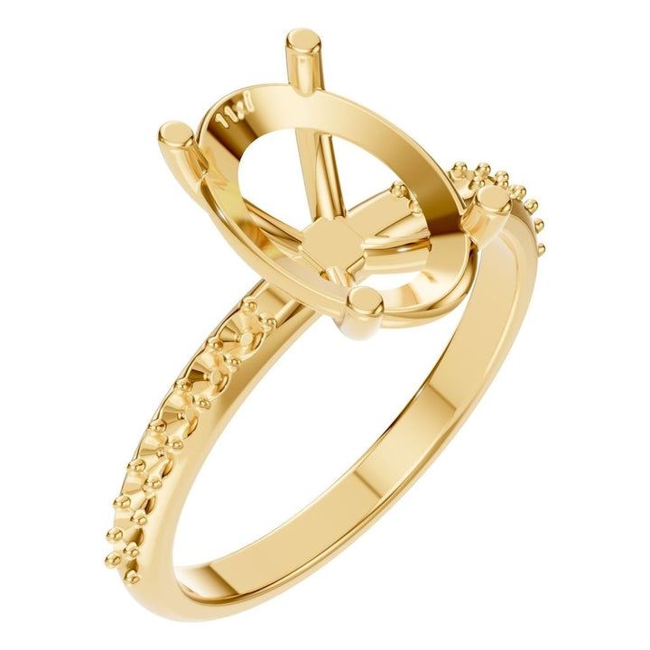 Accented Solitaire Ring Mounting - Oval 11x7mm