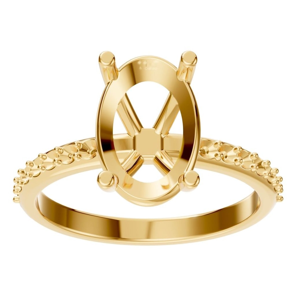 RI-8881 Yellow Gold Ring UNSET - Front View
