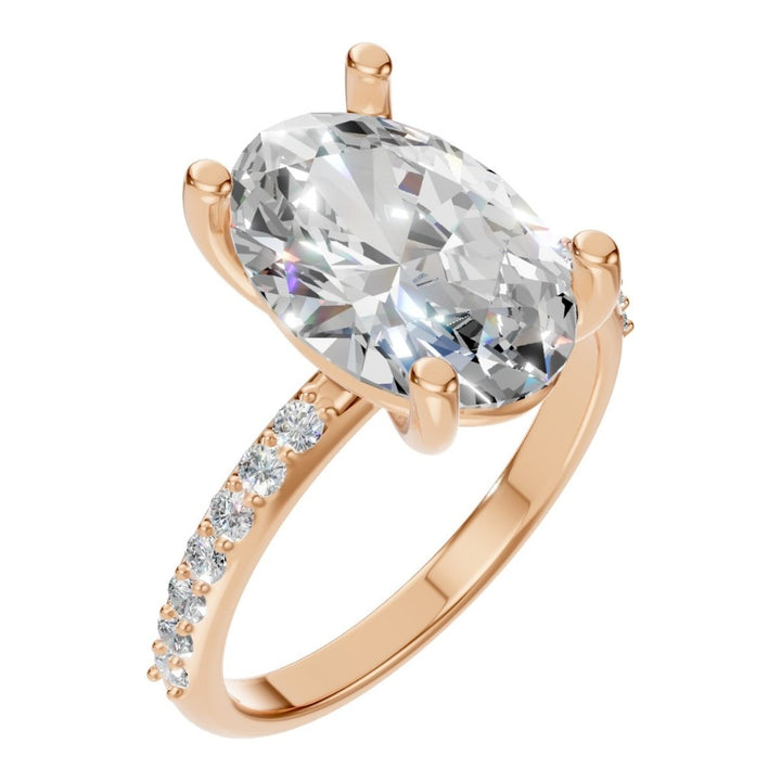 Accented Solitaire Ring Mounting - Oval 12X8mm