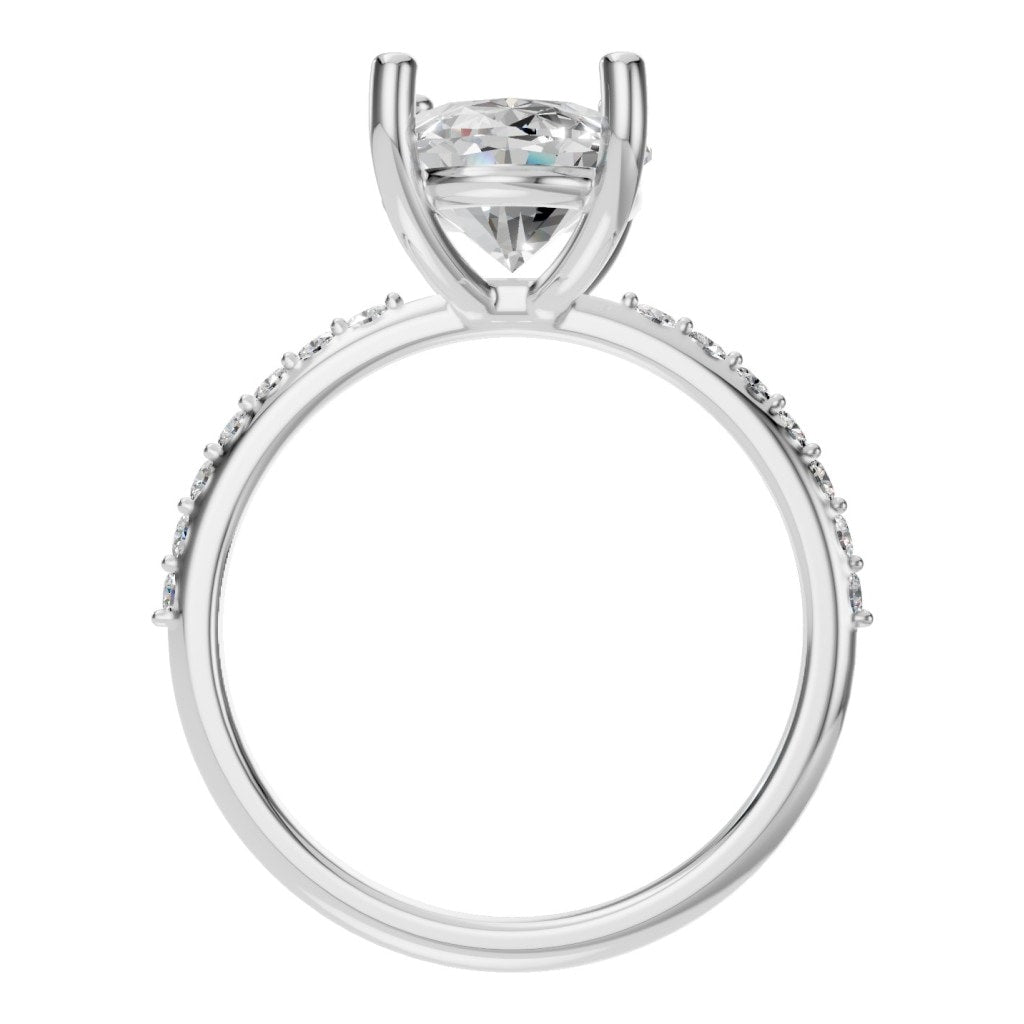 RI-8881 White Gold Ring SET - Top View
