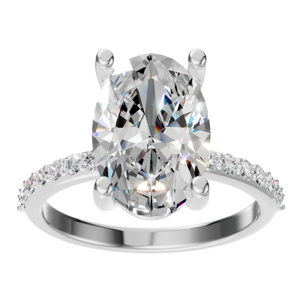 RI-8881 White Gold Ring SET - Front View