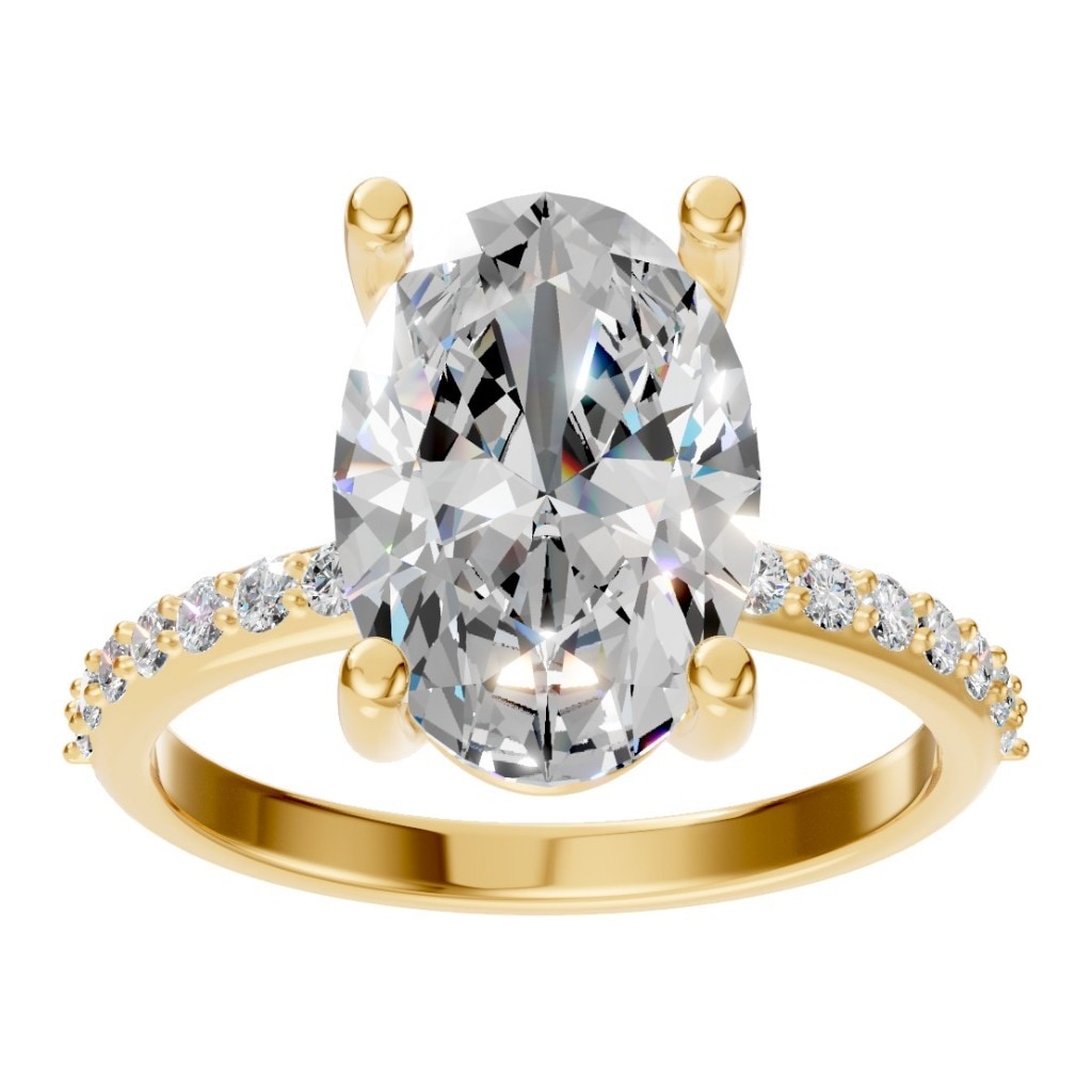 RI-8881 Yellow Gold Ring SET - Front View