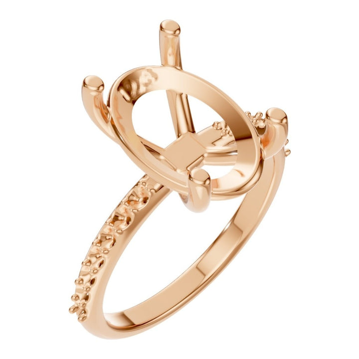 Accented Solitaire Ring Mounting - Oval 12X8mm