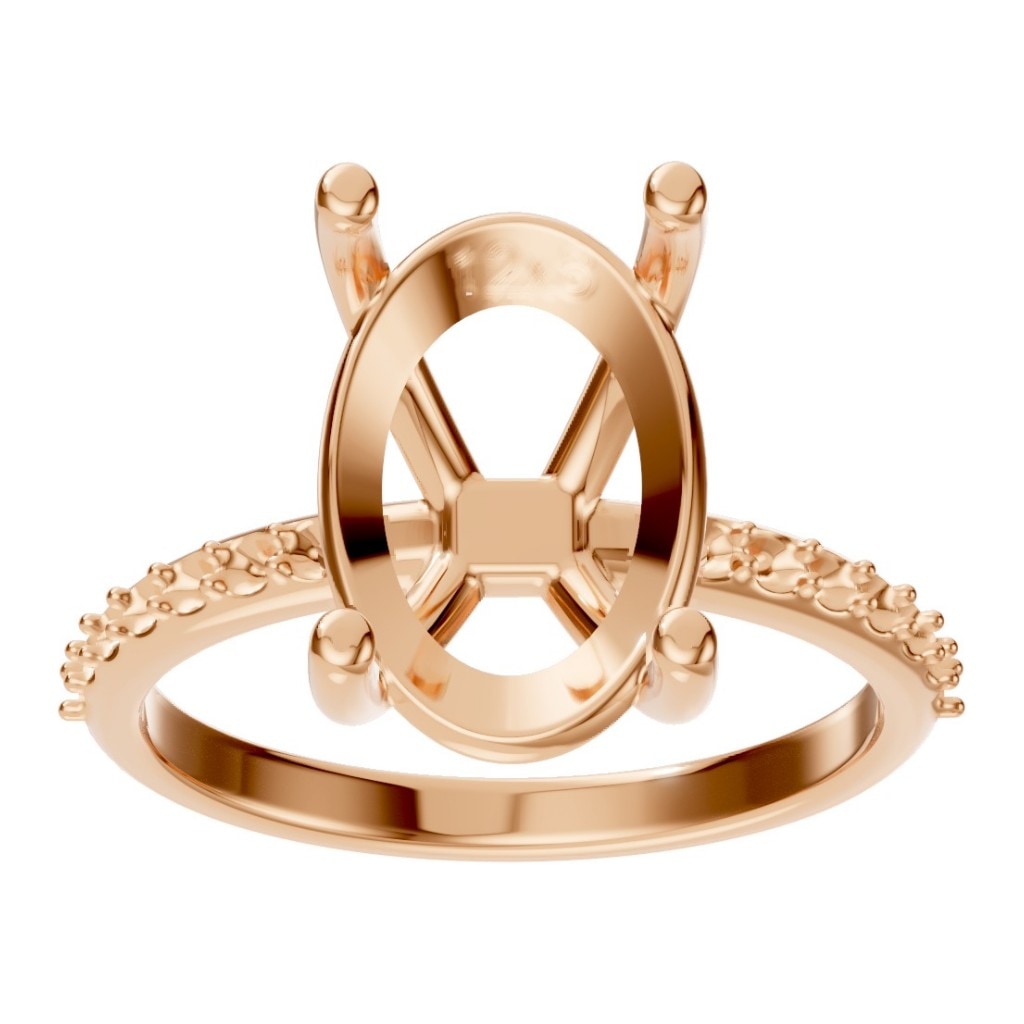 RI-8881 Rose Gold Ring UNSET - Front View