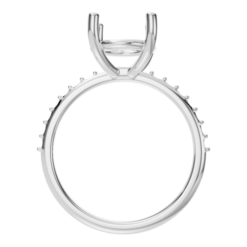 RI-8881 White Gold Ring UNSET - Top View