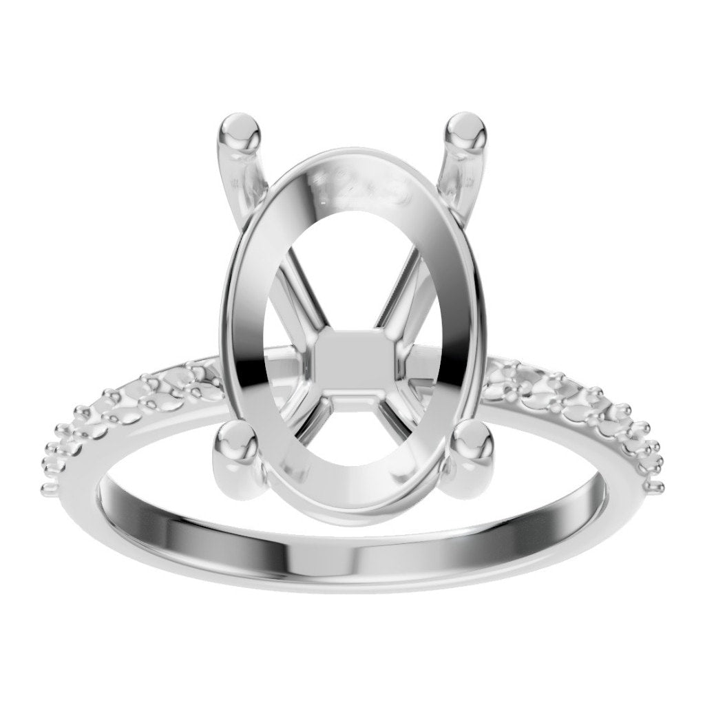 RI-8881 White Gold Ring UNSET - Front View