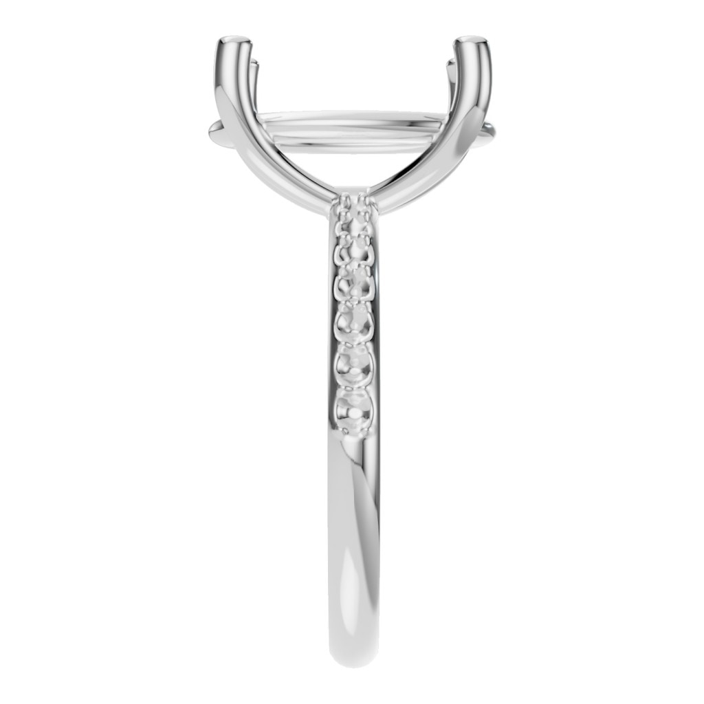 RI-8881 White Gold Ring UNSET - Side View