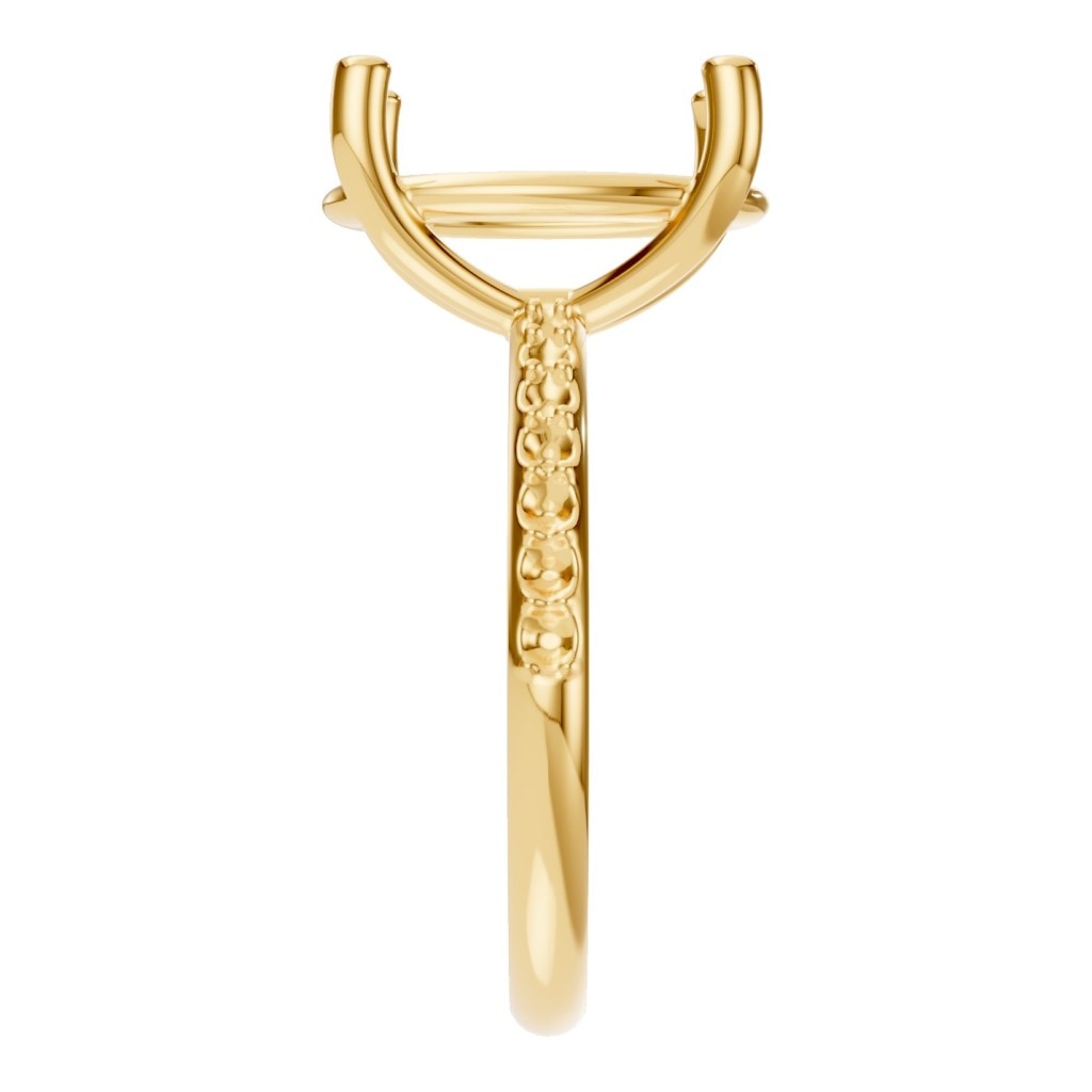 RI-8881 Yellow Gold Ring UNSET - Side View