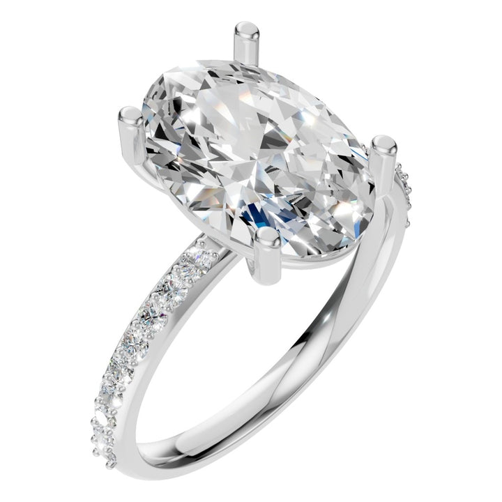 Accented Solitaire Ring Mounting - Round 12.5x8.5mm