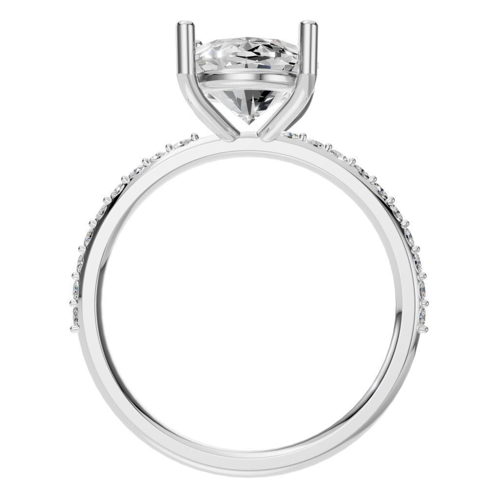 RI-8881 White Gold Ring SET - Top View