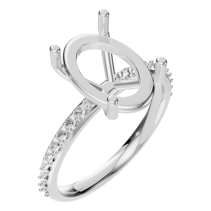 Accented Solitaire Ring Mounting - Round 12.5x8.5mm
