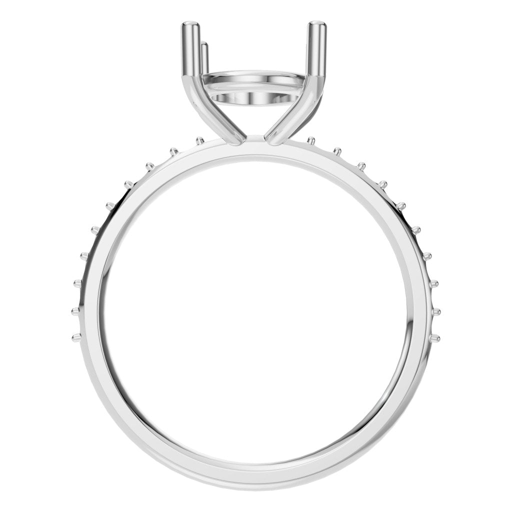 RI-8881 White Gold Ring UNSET - Top View