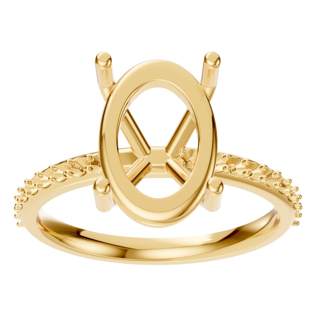 RI-8881 Yellow Gold Ring UNSET - Front View