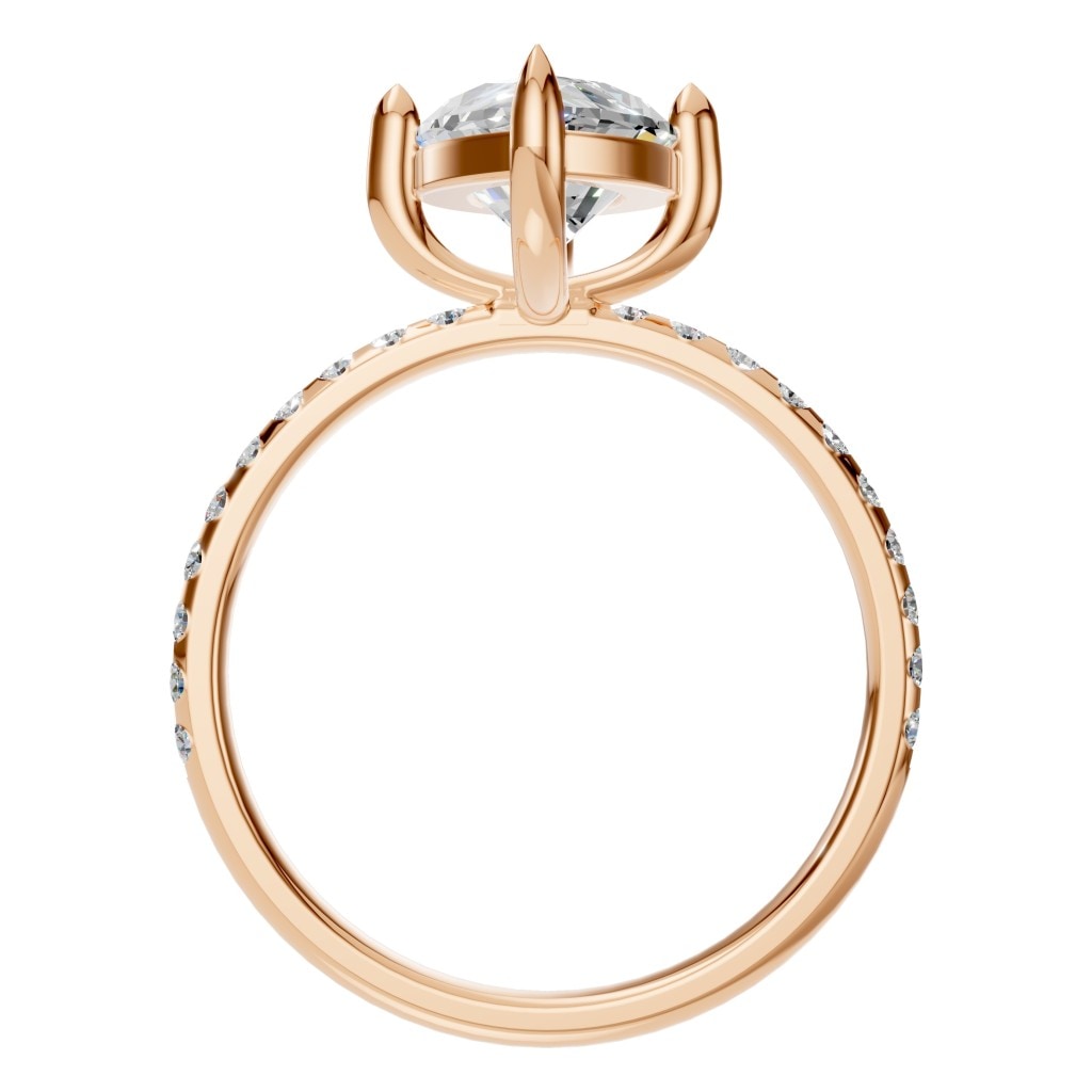 RI-9040 Rose Gold Ring SET - Top View