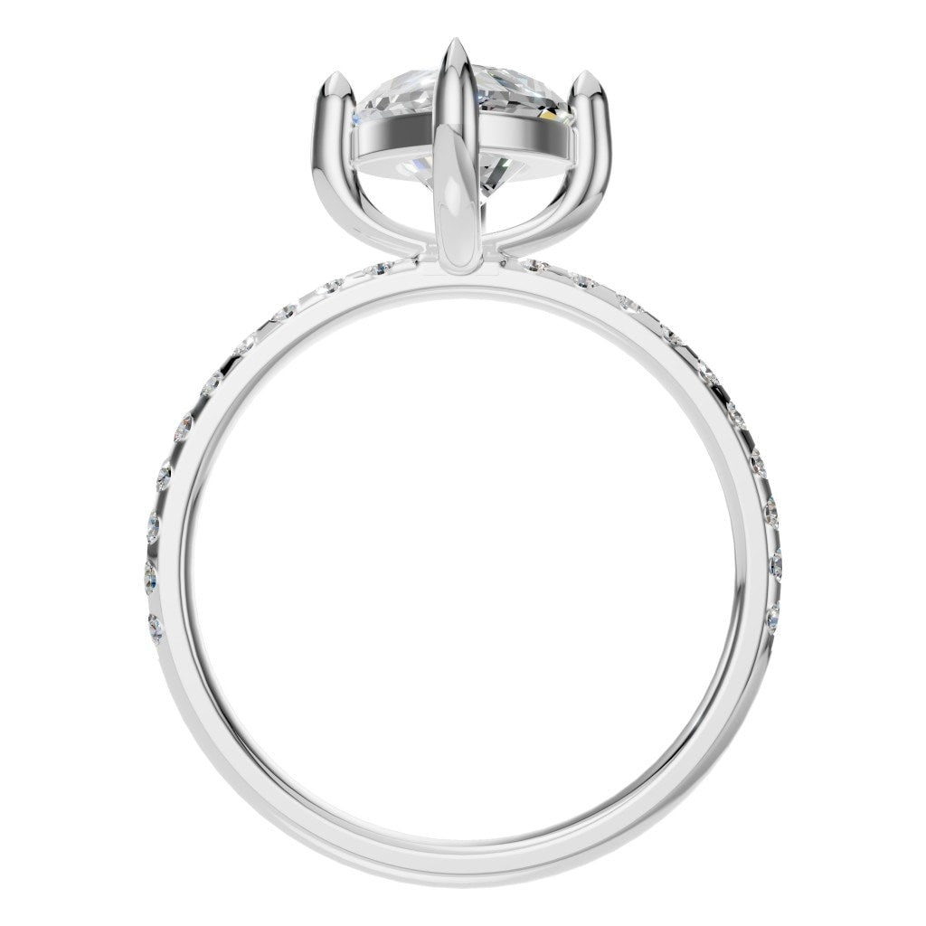 RI-9040 White Gold Ring SET - Top View