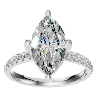 RI-9040 White Gold Ring SET - Front View