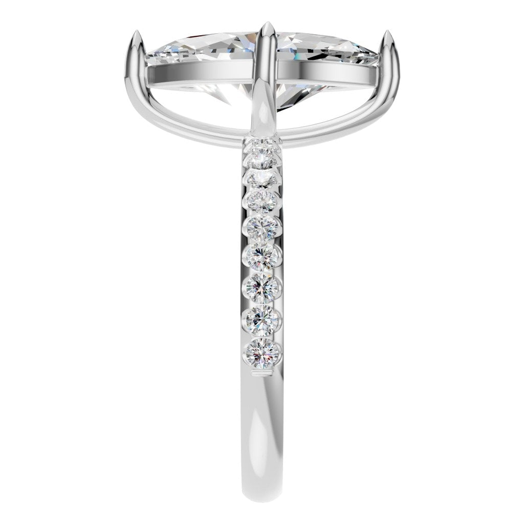 RI-9040 White Gold Ring SET - Side View