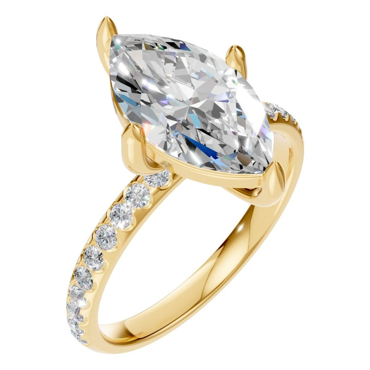 Accented Solitaire Ring Mounting - Marquise 12.15x6.5mm