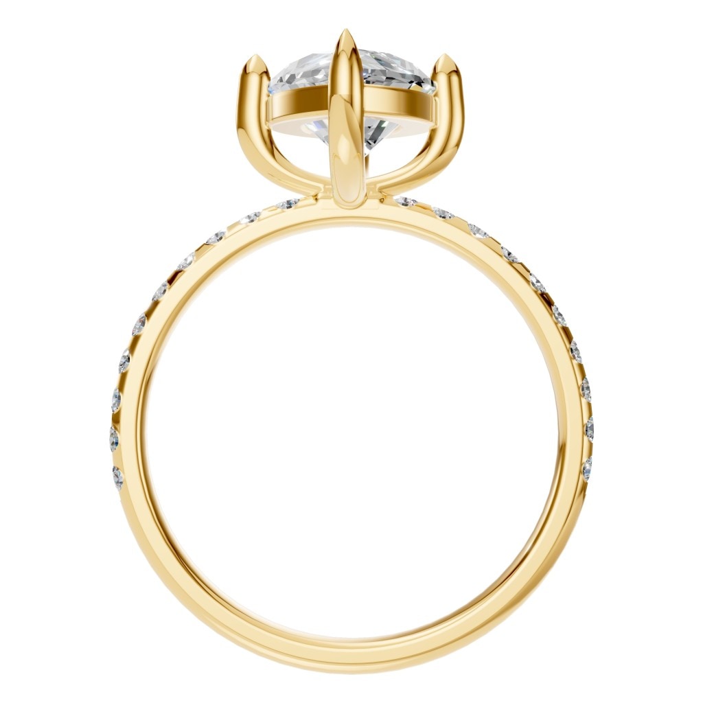 RI-9040 Yellow Gold Ring SET - Top View