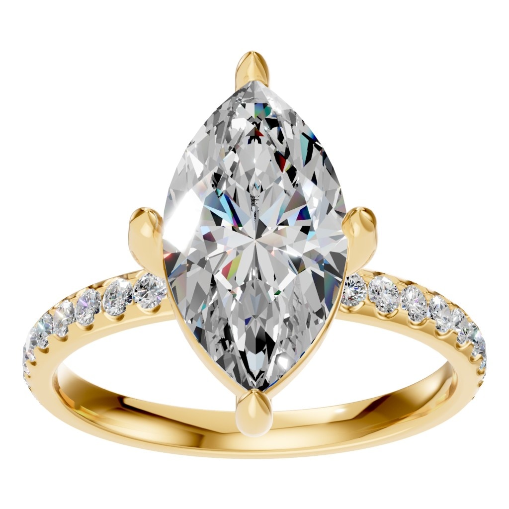 RI-9040 Yellow Gold Ring SET - Front View