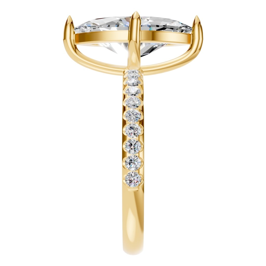 RI-9040 Yellow Gold Ring SET - Side View