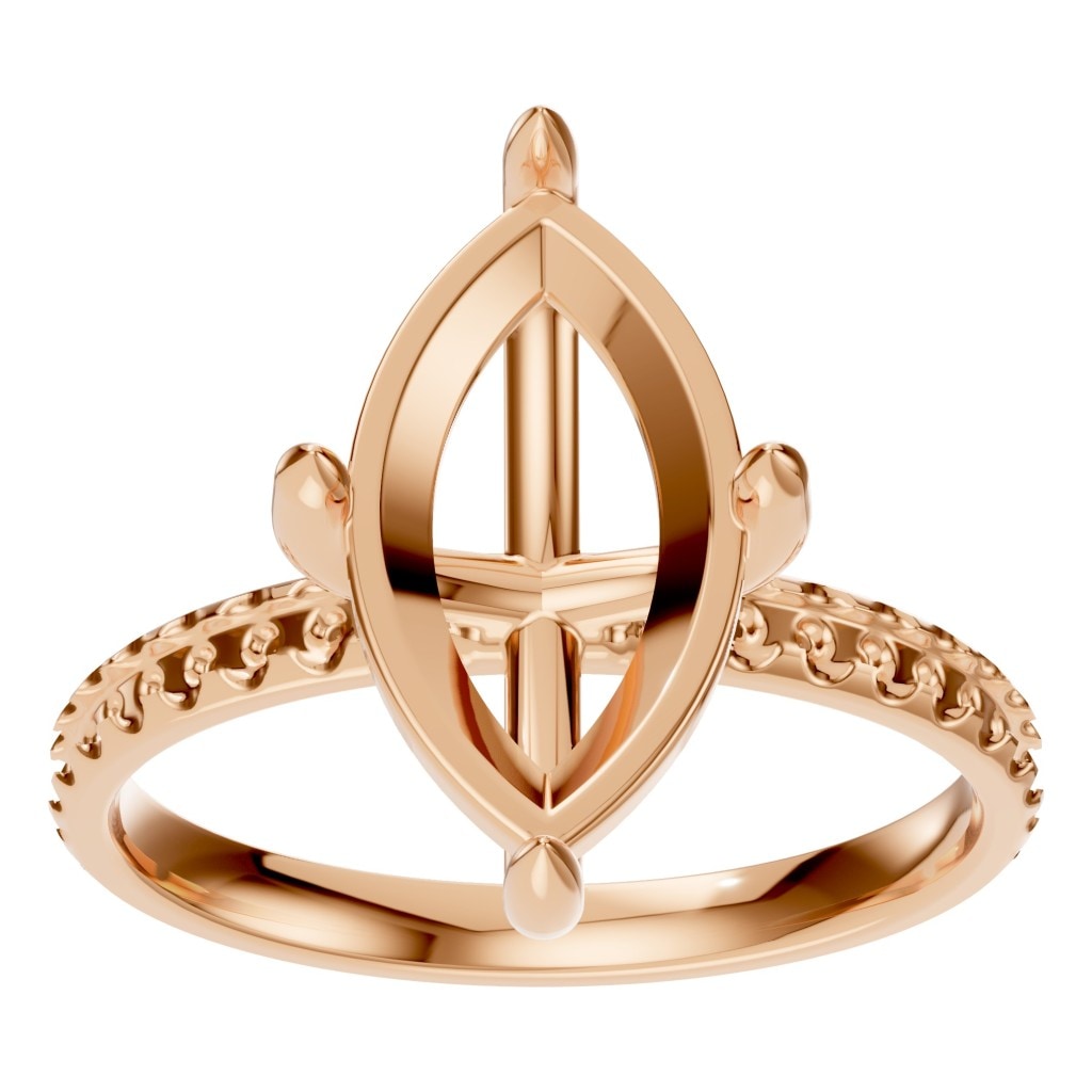 RI-9040 Rose Gold Ring UNSET - Front View