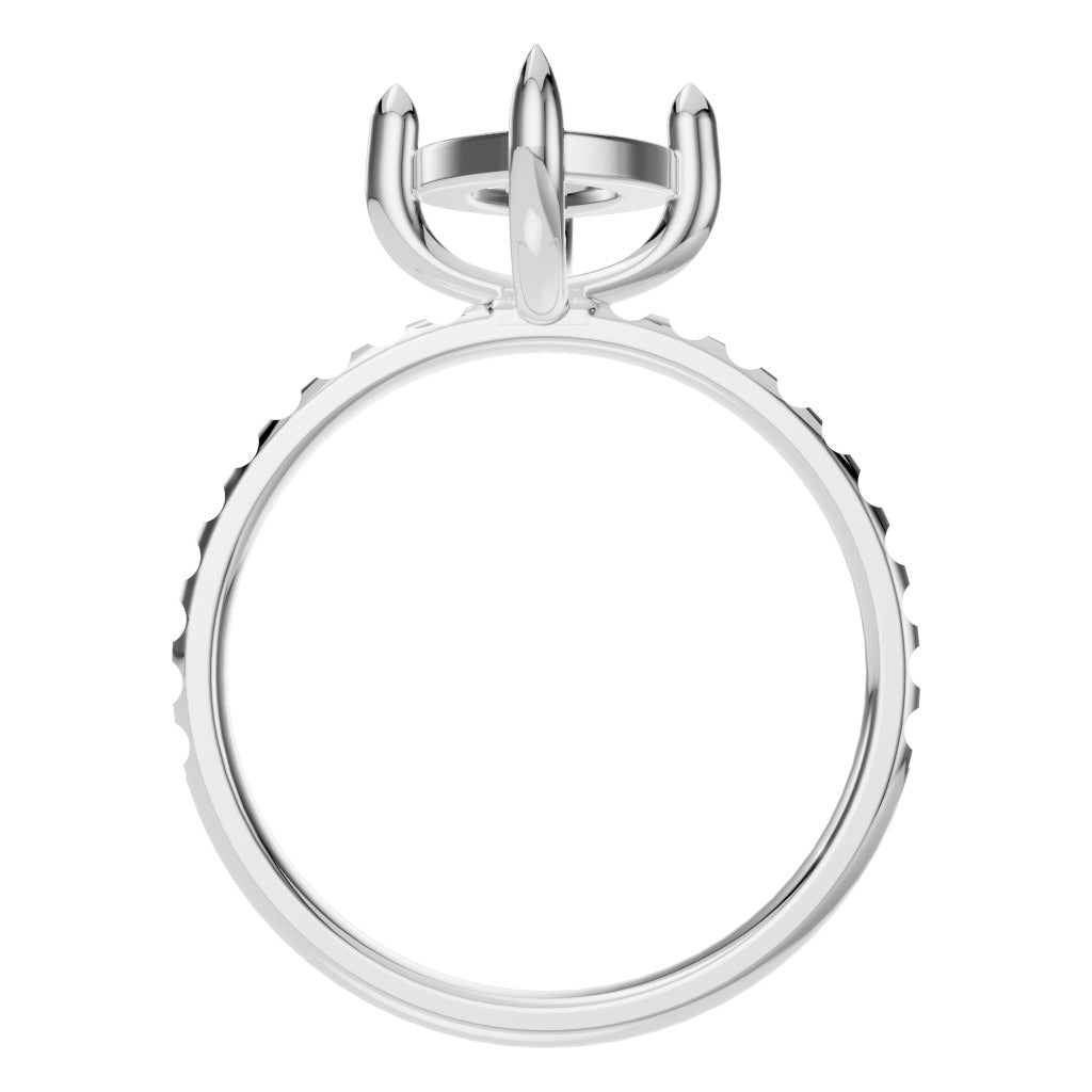 RI-9040 White Gold Ring UNSET - Top View