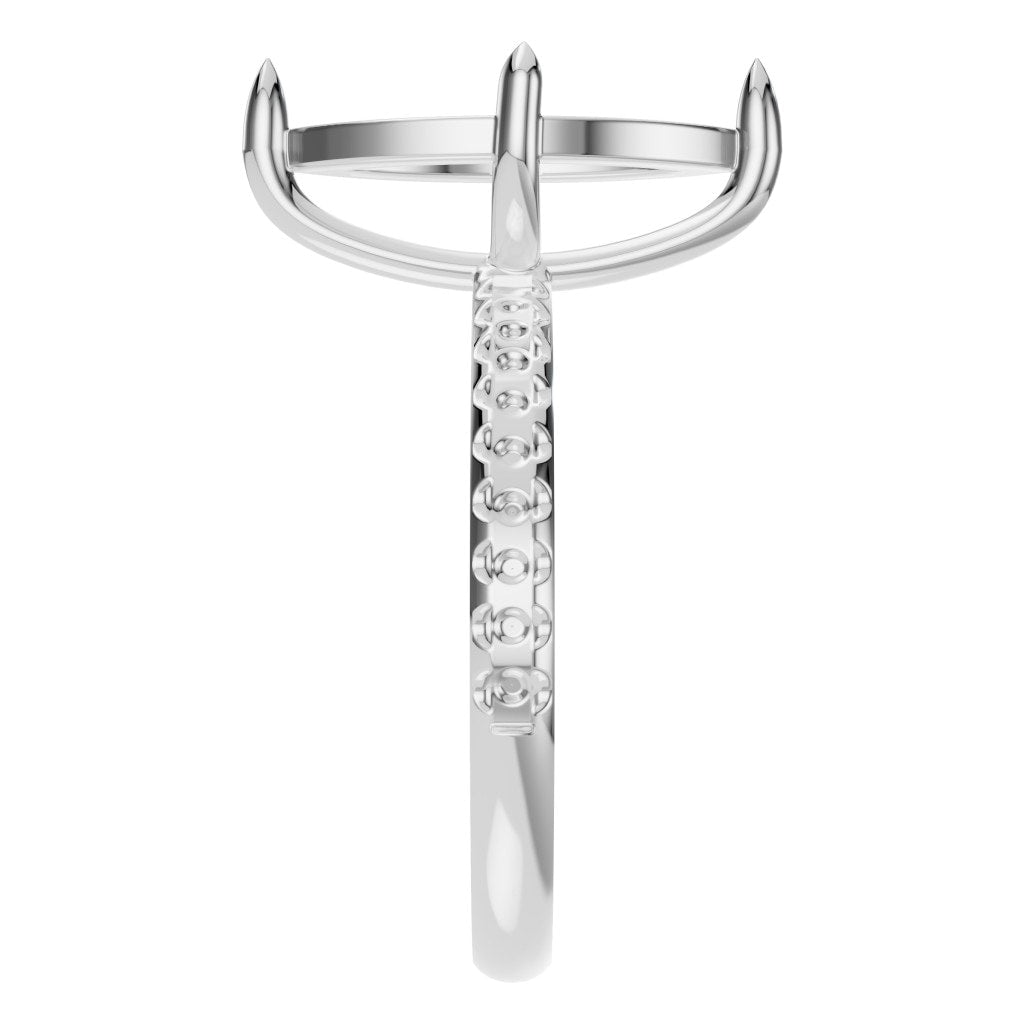 RI-9040 White Gold Ring UNSET - Side View
