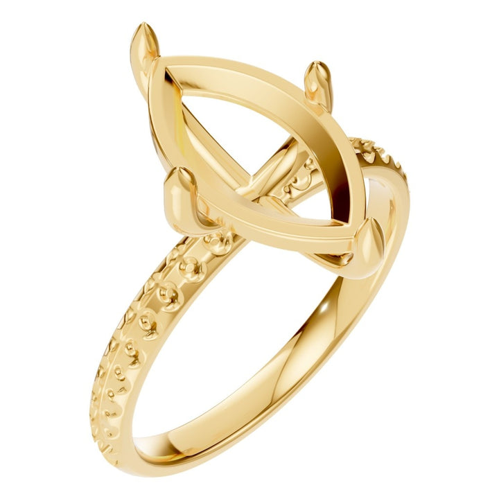 Accented Solitaire Ring Mounting - Marquise 12.15x6.5mm