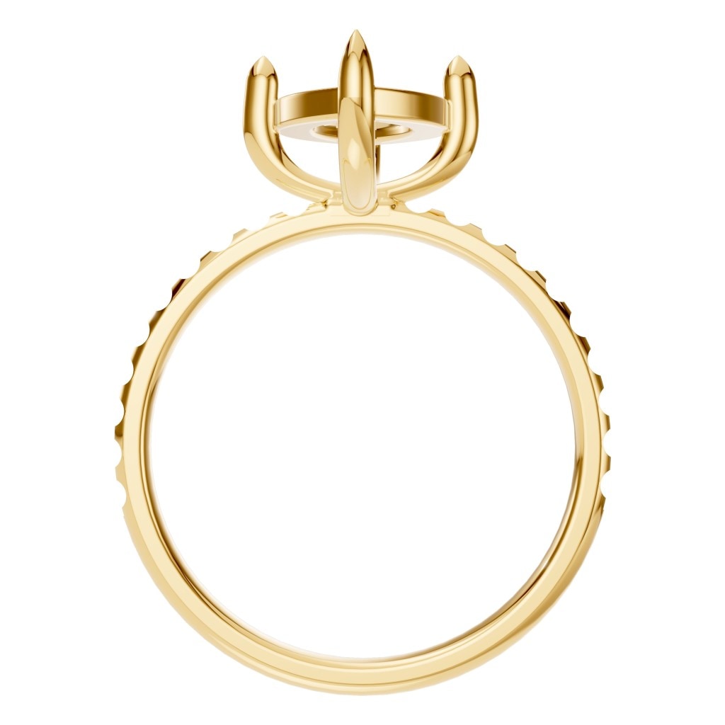 RI-9040 Yellow Gold Ring UNSET - Top View