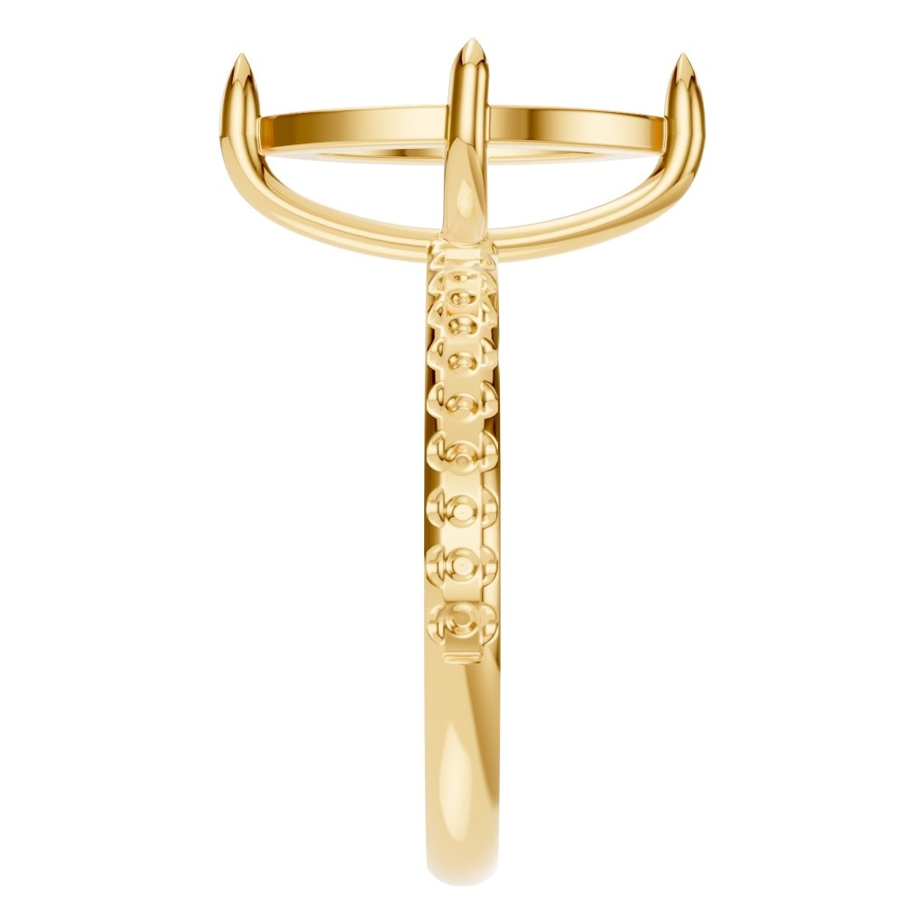 RI-9040 Yellow Gold Ring UNSET - Side View