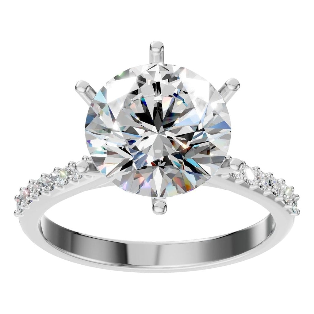 RI-9107 White Gold Ring SET - Front View